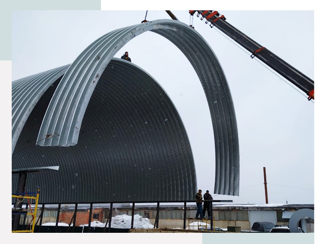 Полукруглые ангары в Североморске
